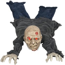 Halloween Zombie Decoration Polyester Crawling Animated Prop - Grey