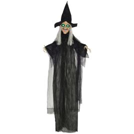 Halloween Witch Decoration Polyester Hanging Animated Prop - Black