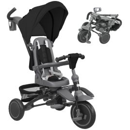 AIVAGO 6-in-1 Foldable Kids Trike with Parent Handle & Canopy, Ages 1-5 - Black