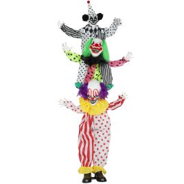 Stackable Clown Decoration Steel Animated Halloween Prop - Red