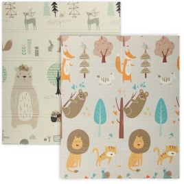 AIVAGO Animal-Themed Foldable Baby Play Mat Double-Sided 177 x 146 cm - Multi