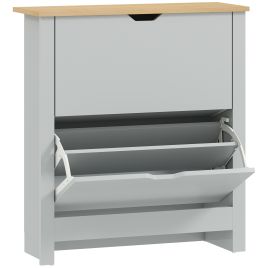 TUSAZIA 2 Flip Drawers Medium-sized Shoe Cabinet - Light Grey