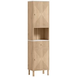 DEWTHORPE Multi-Storage Slimline Bathroom Cabinet Wooden - Wood Effect