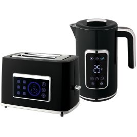 DENRIC Kettle and Toaster Set Touch Screen Retro Style - Black