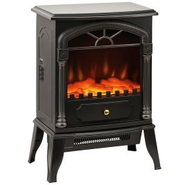 FALREN Electric Fireplace Stove Plastic 3D Flame Heater - Black