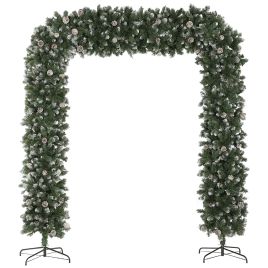 MELIX Christmas Tree Arch Plastic Snow Frosted Artificial Metal Stand 2100 Tips - Green