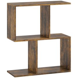 WYRLANTH 3-Tier Narrow Side Table with Storage Shelves and S-Shaped - Dark Oak