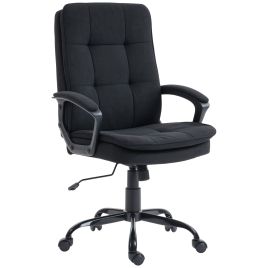 IDMERE Linen Look Padded Office Chair - Black