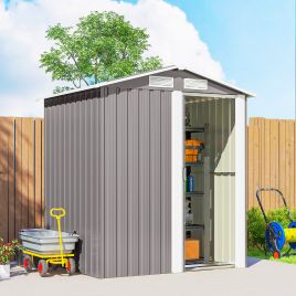 JADSYL Metal Metal Garden Shed - Grey