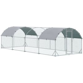 UMBGAL Fabric Walk-In Chicken Coop - Silver