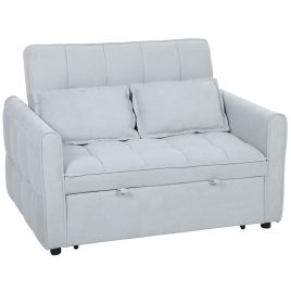 NOVURE Wooden 3 Seater Sofa Bed - Light Grey