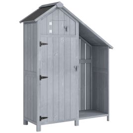 CARIA Wooden Garden Storage Shed - Grey