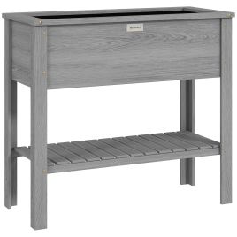 CARORA Wooden Wooden Raised Garden Bed - Grey