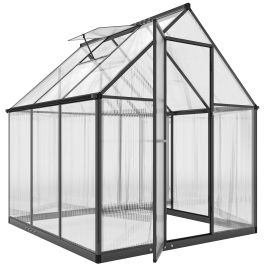 RIVAUX Aluminium Polycarbonate Greenhouse - Black