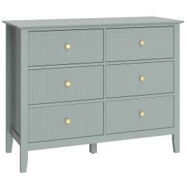 MONIX Green Chest of Drawers - Medium-sized, 6 Drawers, Double