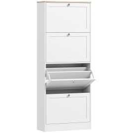 LUXURE Wooden Shoe Storage Cabinet - White