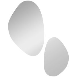 NOVVIA Metal Pebble Wall Mirror Set - Grey