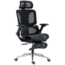 SOLALT PU Leather Ergonomic Office Chair - Black