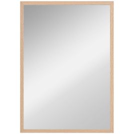 Glass Bathroom Wall Mirror - Light Wood