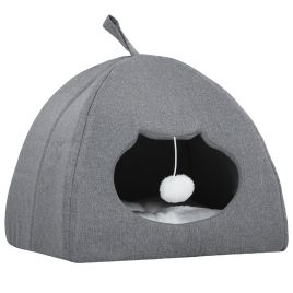 Lyria Grey PP Cotton Cat House Cave Bed - 42cm