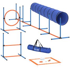 Serar Orange Fabric Pet Agility Training Set with Tunnel - 72cm