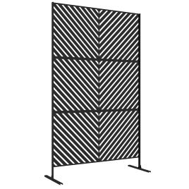 Belmont Black Steel Metal Privacy Screen - 122cm