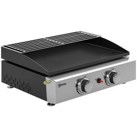 Belbury Black Stainless Steel 2 Burner Grill Griddle - 51.5cm