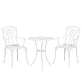 Luxwood White Aluminium Table and Chair Set - 61cm