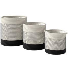 Brimoor White Cotton Planter Set of 3 - 30cm