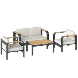 Valcrof Aluminium 4 Seater Sofa Set - Beige