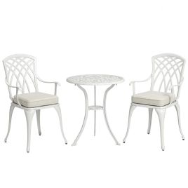 Luxheir White Aluminium Table and Chair Set - 60cm