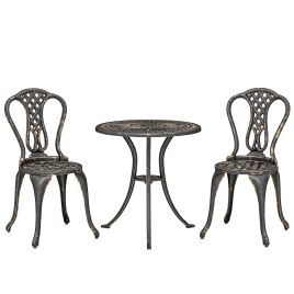 Ivecote Bronze Tone Aluminium Table and Chair Set - 48cm