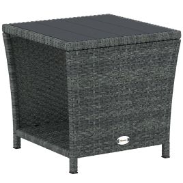 Glybury Grey PE Rattan Garden Coffee Table - 45cm