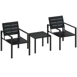 Cammere Black Metal Table and Chair Set - 55.5cm