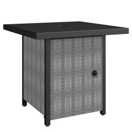 Faiton Black Metal Gas Fire Pit Table Smokeless - 71cm
