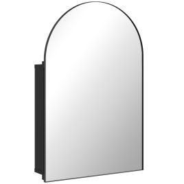 Ashlyne Black Metal Bathroom Storage Wall Mirror Cabinet - 50cm