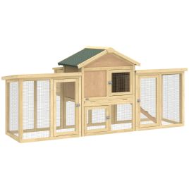 Glywood Natural Wood Fir Wood Chicken Coop - 85cm
