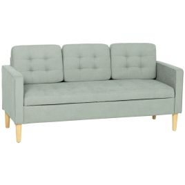 Luxvale Wood 3 Seater Sofa - Grey