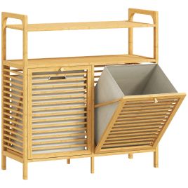 Luxia Natural Bamboo Laundry Cabinet - 82cm