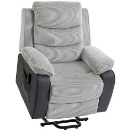 Pridene Steel Electric Lift Recliner Armchair - Light Grey