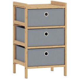 Elmmoor Light Grey Fabric Chest of Drawers - Small-sized, 3 Drawers
