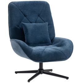 Dorcote Chenille Swivel Chair - Dark Blue