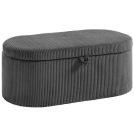 Stamore Dark Grey Multilayer Board Storage Padded Seat - 105cm