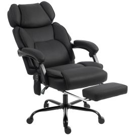 Foxant Black Steel Vibration Reclining Massage Office Chair - 70cm