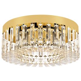 Quaglen Gold Tone Glass Crystal Ceiling Light - 50cm