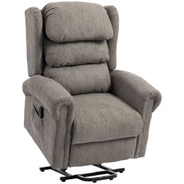 Kenthor Velvet Power Lift Recliner Armchair - Dark Grey