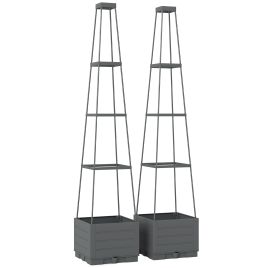 Wexero Grey PP Raised Planter 2 Pack - 28cm