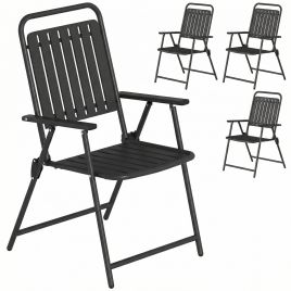 Velel Black Steel Dining Chair Set of 4 - 55cm