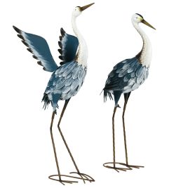 Staheir Blue Steel Heron Statue - 31cm