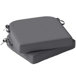 Staford Dark Grey Polyester Chair Seat Cushions Set of 2 - 40cm